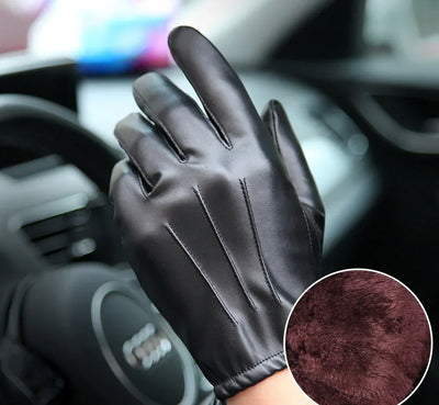 Avelena | Winter Pu Lederhandschuhe - Touchscreen Cashmere-Futtere
