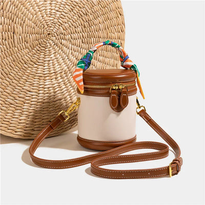 Bucket Bag Damen Kunstleder – Zylinderform mit Schalgriff