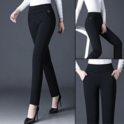Hochtaillierte Leggings in Stretch-Passform mit Faux-Taschen
