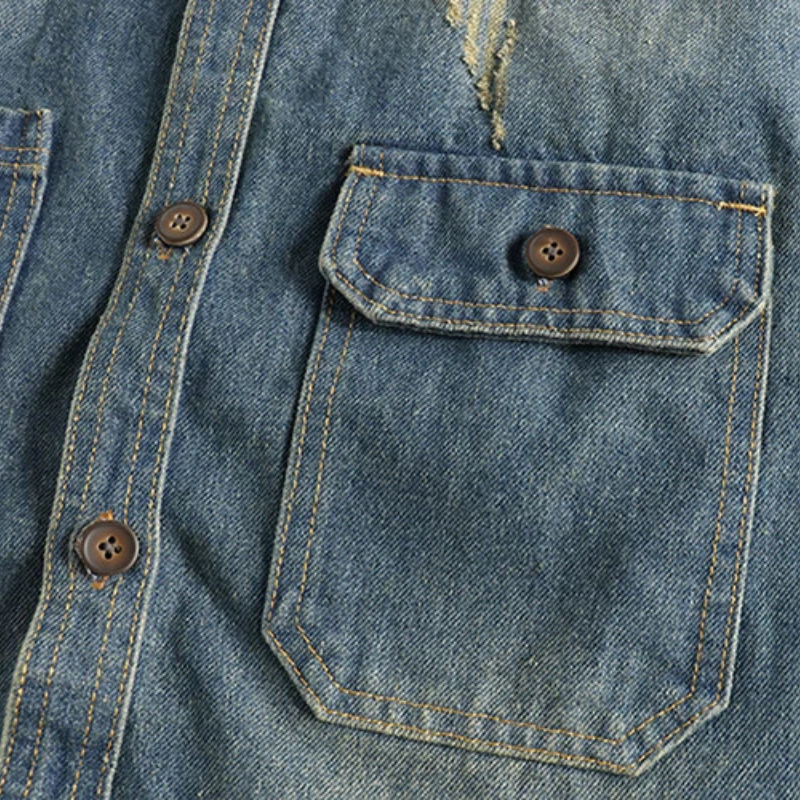 Used Look Denim Herren Hemd