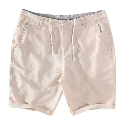 Strandshorts Herren Leinen-Baumwolle Sommerlook mit Knopfverschluss - Sandro