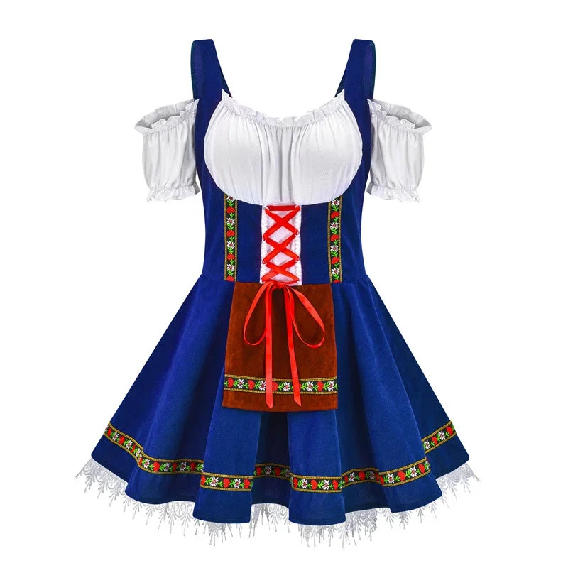 Damen Mini Elegante Oktoberfest Dirndl Kleid