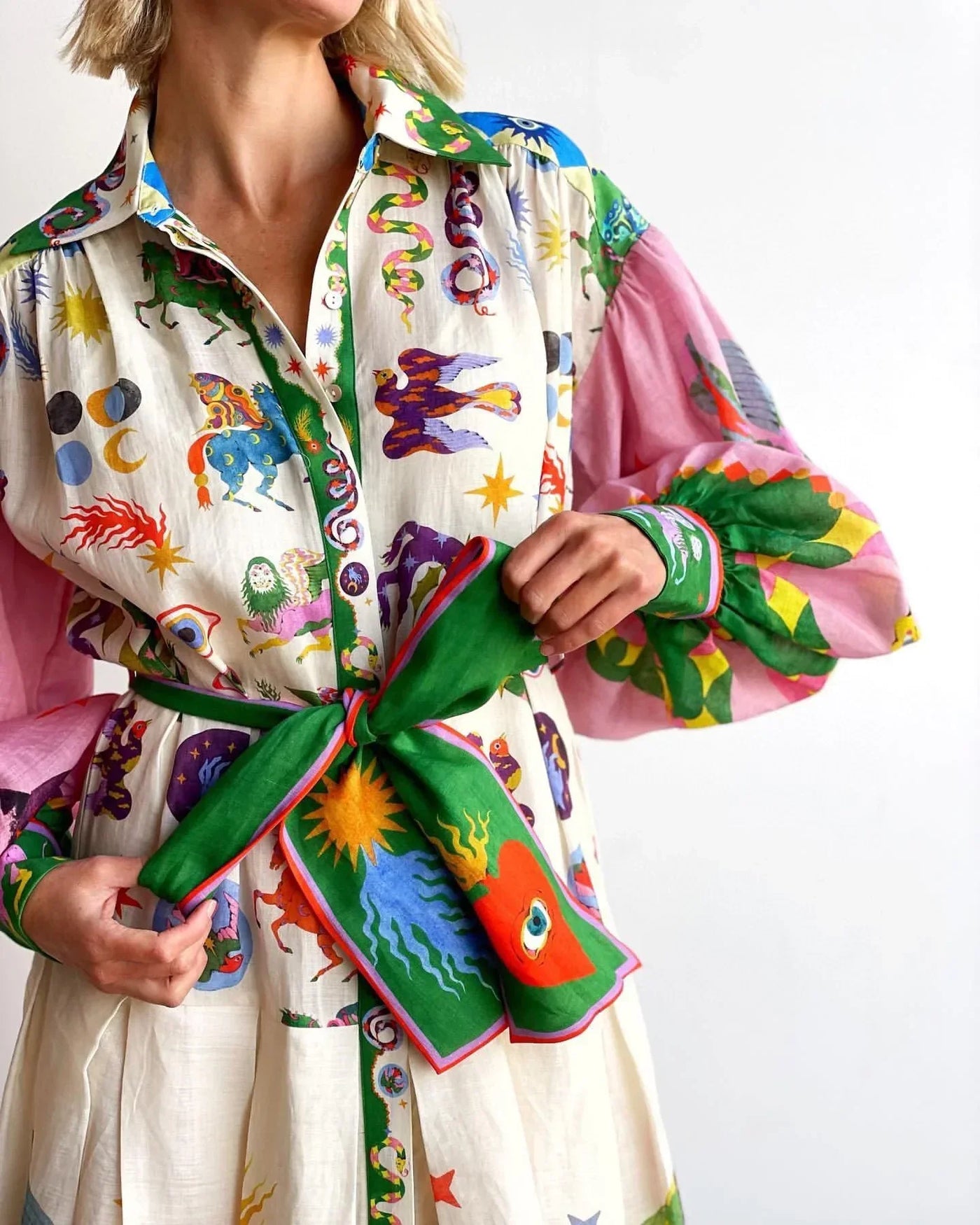 Langes Sommerkleid Mehrfarbig