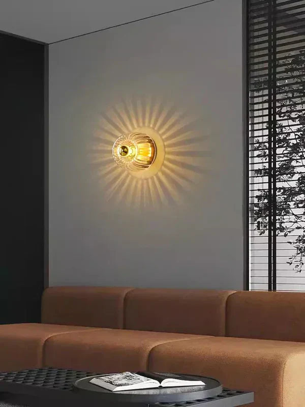 Design Glas Wandleuchte – Moderne Wandlampe mit Strahlen-Effekt