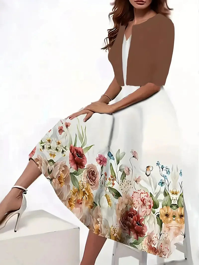 Schickes Damen Sommerkleid Mit Blazer | Midi