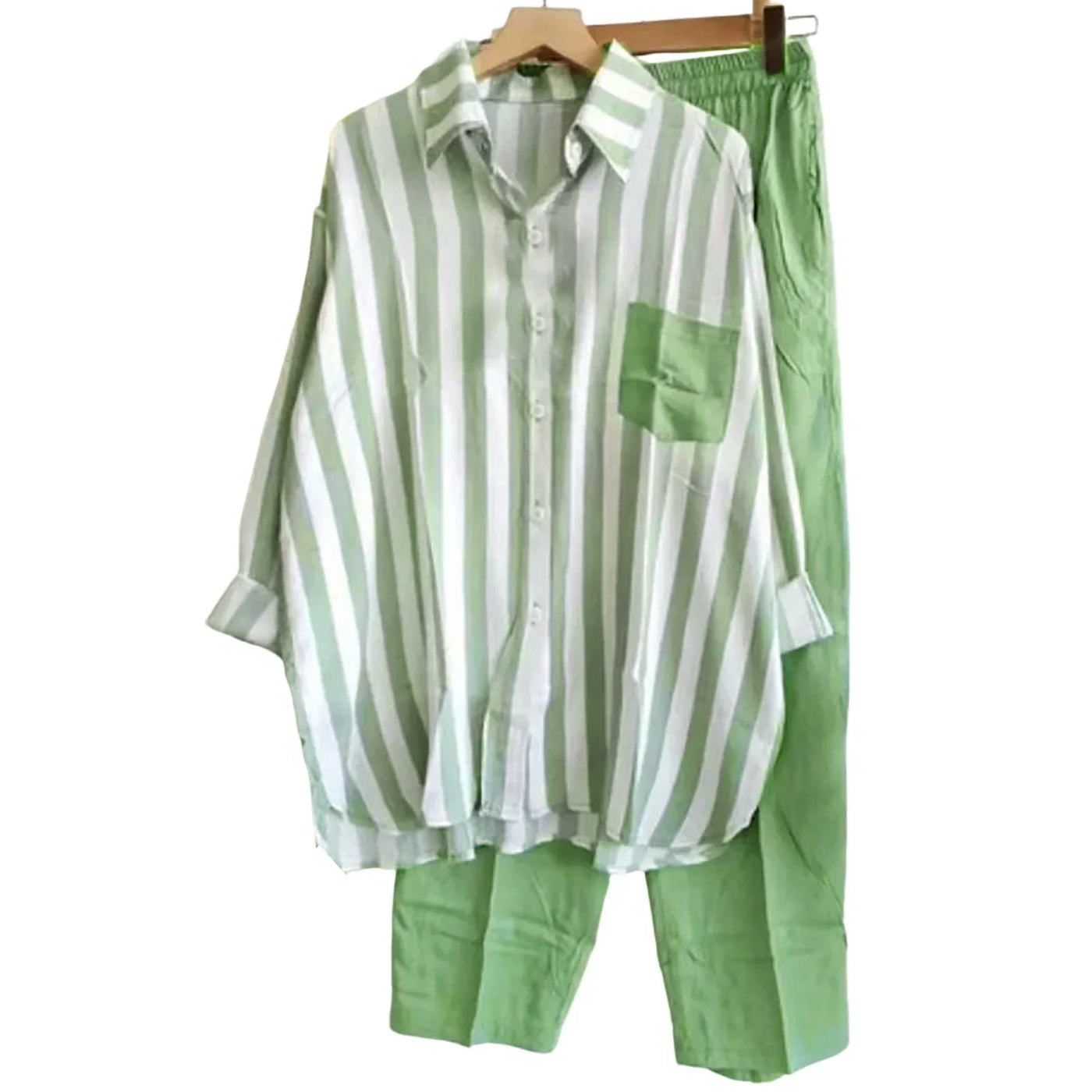 Zweiteiliges Sommer-Set aus Leinen Lockeres Shirt & Weite Hose - Zayenne