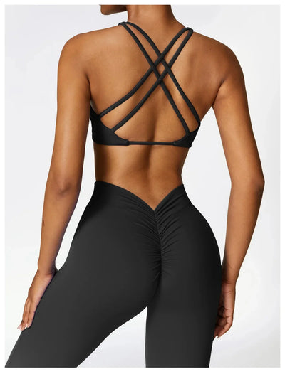 2-Teiliges Nahtlose Leggings Fitness Set Für Damen: High-Waist Leggings Mit Sport-BH