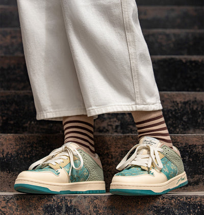 Stilvolle Damen & Herren Kunst-Sneakers mit Mandelblüten-Print – Arta