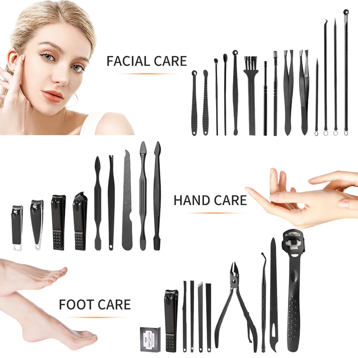 Avelena | 4/36 Stk Nageltrimmer Maniküre-Werkzeug Set - Tragbares Pflege Kit