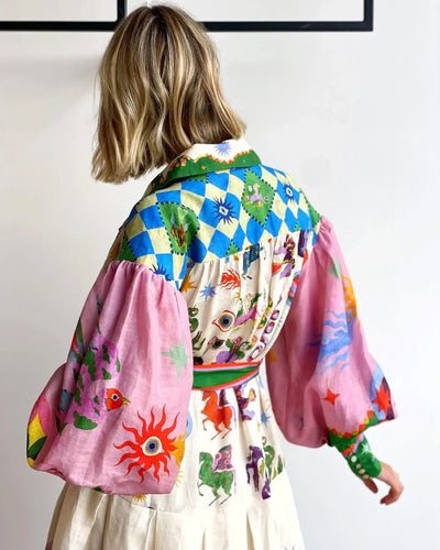 Langes Sommerkleid Mehrfarbig