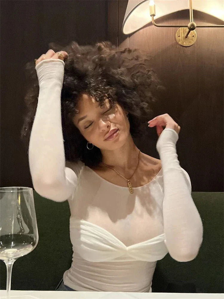 Whina | Kendall Durchsichtiges Mesh-Oberteil