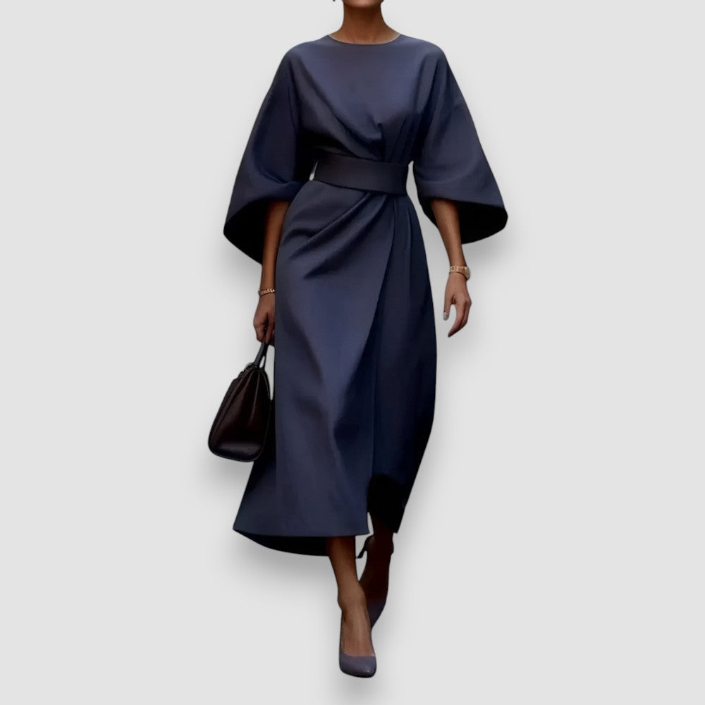 Celeste | Stilvolles Kleid mit Laternenärmeln und Gürtel