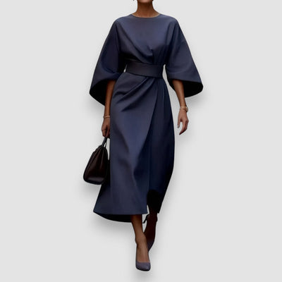 Celeste | Stilvolles Kleid mit Laternenärmeln und Gürtel