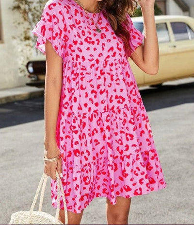 Deanna - Helles Buntes Damen Mini Kleid