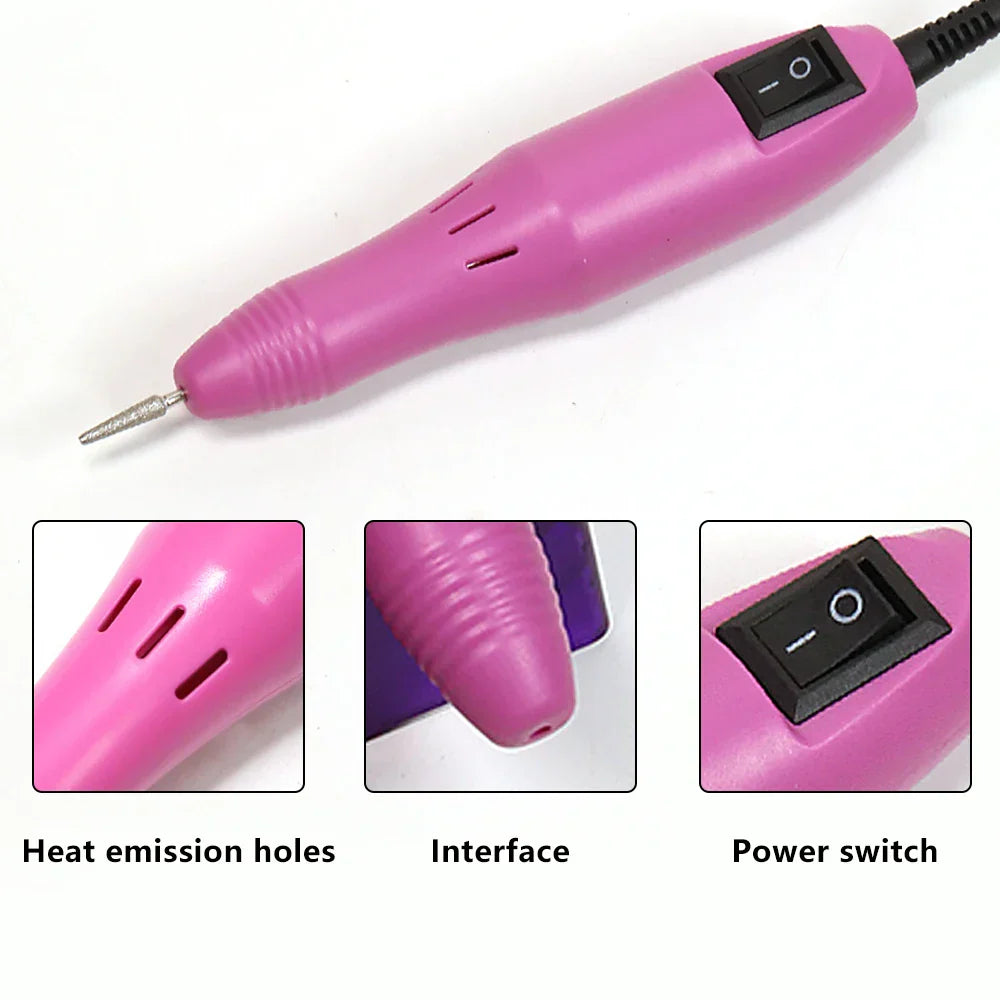 Avelena | Tragbares Elektrisches Nagelbohrmaschinen-Set - Gel Polish Entferner