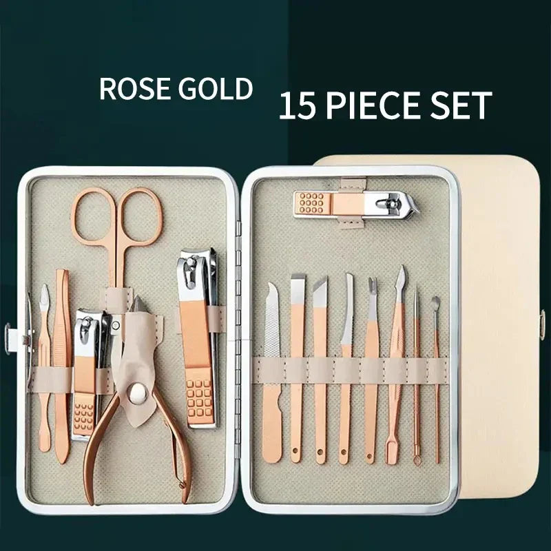 Avelena | Roségold Edelstahl Maniküre Pediküre Set