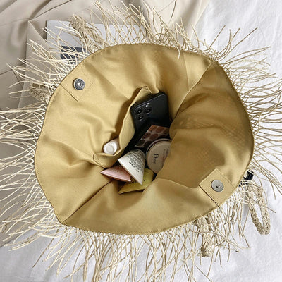 Große Strohtasche Damen – Handgefertigte Strandtasche Sommer Shopper