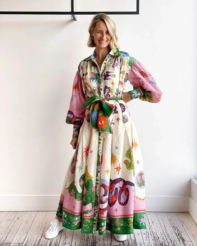 Langes Sommerkleid Mehrfarbig
