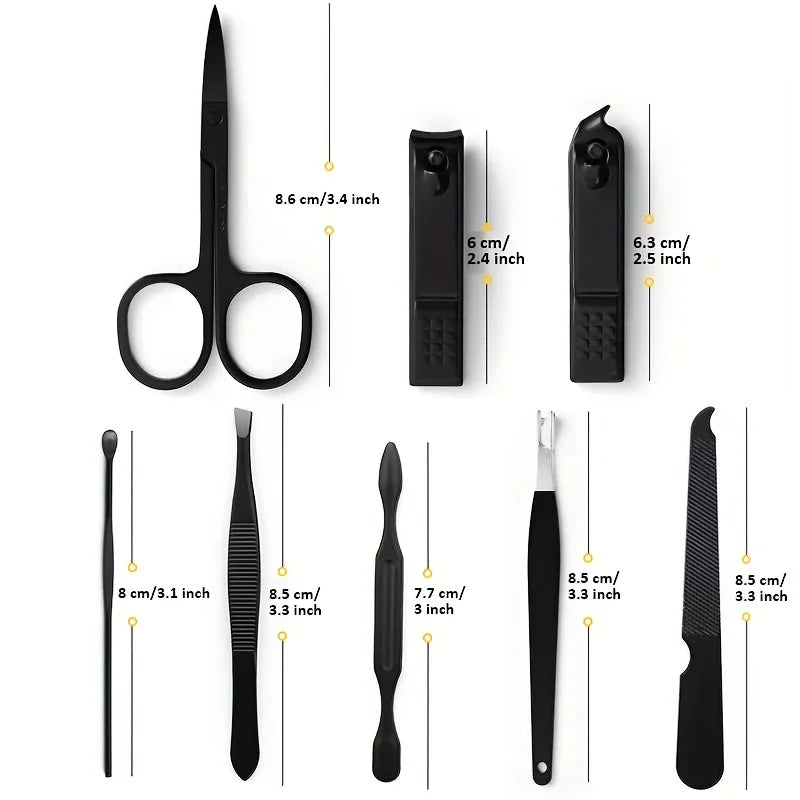 Avelena | 8-Teiliges Edelstahl-Nagelknipser- und Pedikürscheren-Set