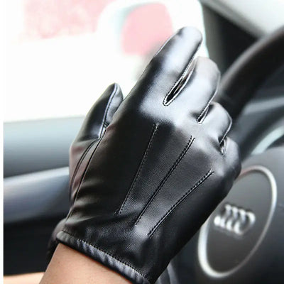 Avelena | Winter Pu Lederhandschuhe - Touchscreen Cashmere-Futtere