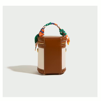 Bucket Bag Damen Kunstleder – Zylinderform mit Schalgriff