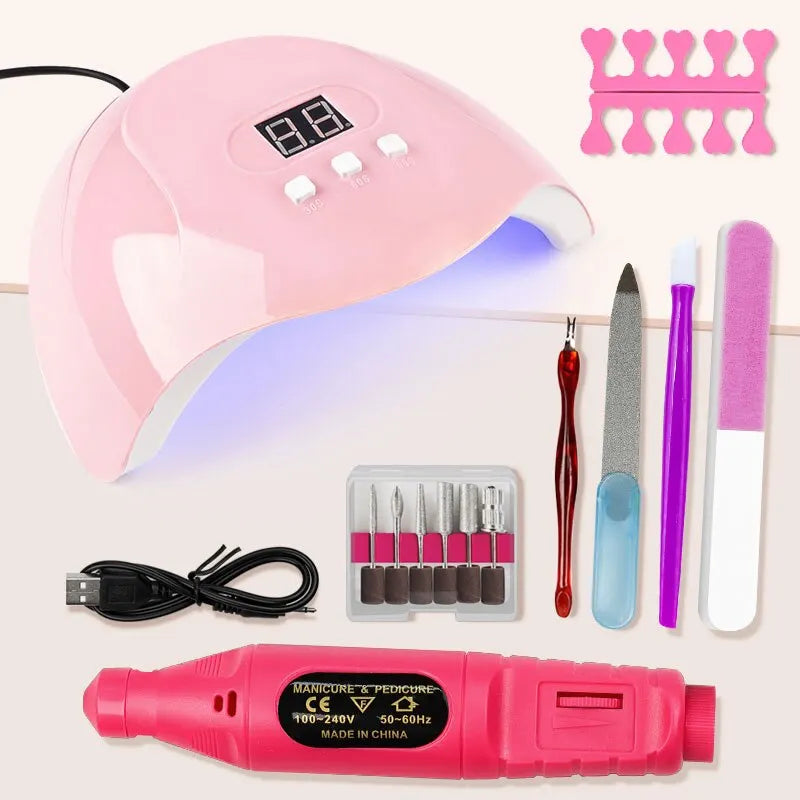 Avelena | Uv Led Lampen-Kit mit Elektrischem Nagelbohrer - Maniküre-Werkzeugset