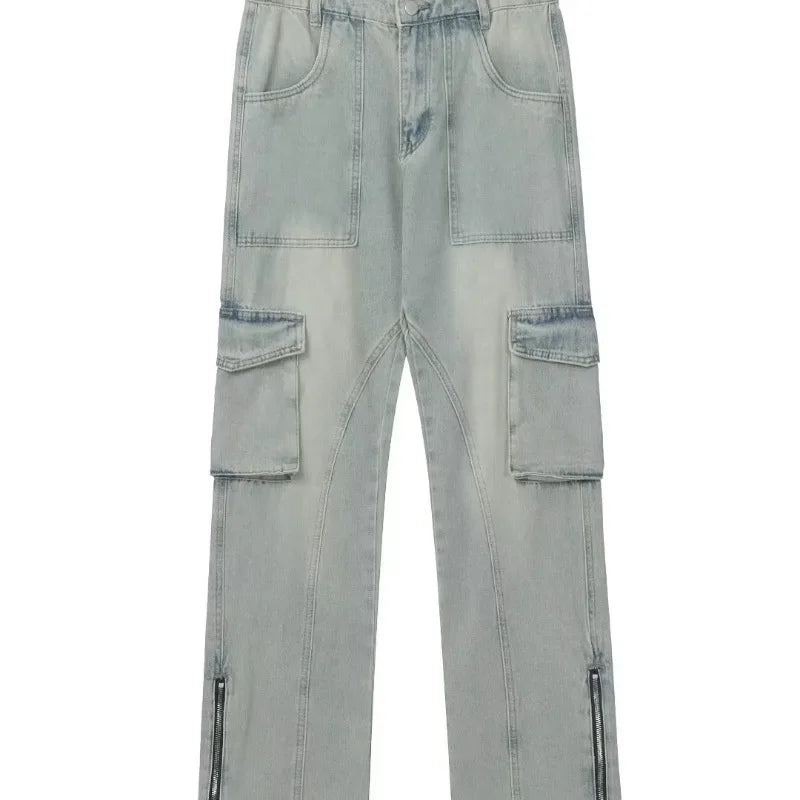 Herren Baggy Jeans | mit Seitlichen Reißverschlüssen und Taschen