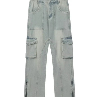 Herren Baggy Jeans | mit Seitlichen Reißverschlüssen und Taschen