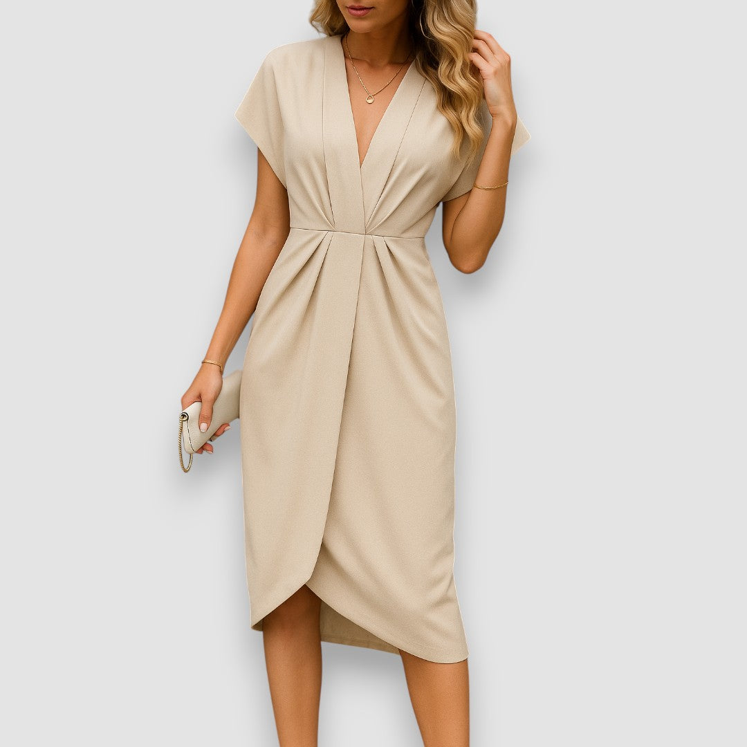 Serena | Luxuriöses Midi-Wickelkleid für Frauen