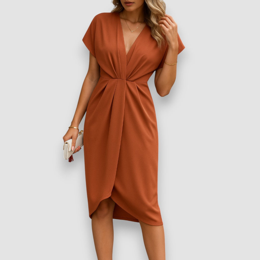 Serena | Luxuriöses Midi-Wickelkleid für Frauen