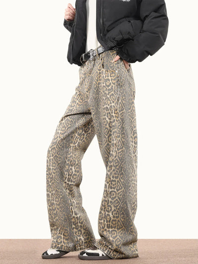 Alfie | Vintage Jahrhundert-Leopardenprint Jeans