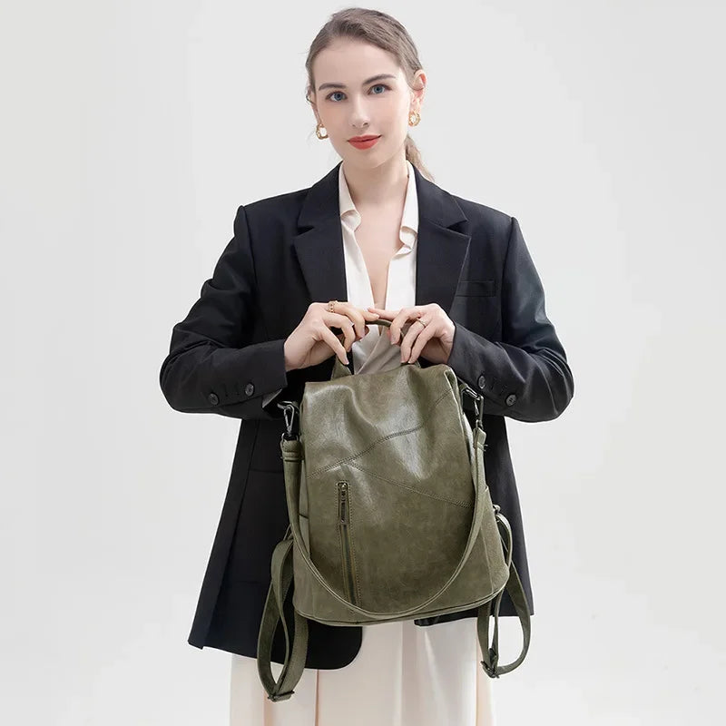 JOANA | DIEBSTAHLSICHERER LEDERRUCKSACK