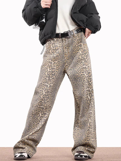 Alfie | Vintage Jahrhundert-Leopardenprint Jeans