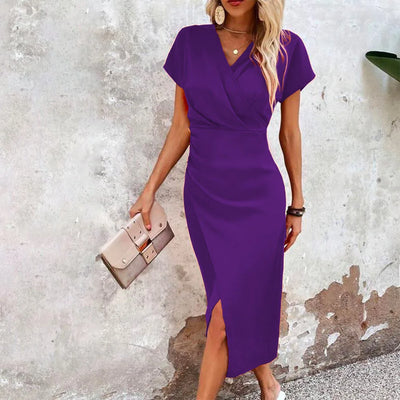 Willa - Lässiges kurzes Minikleid mit V-Ausschnitt