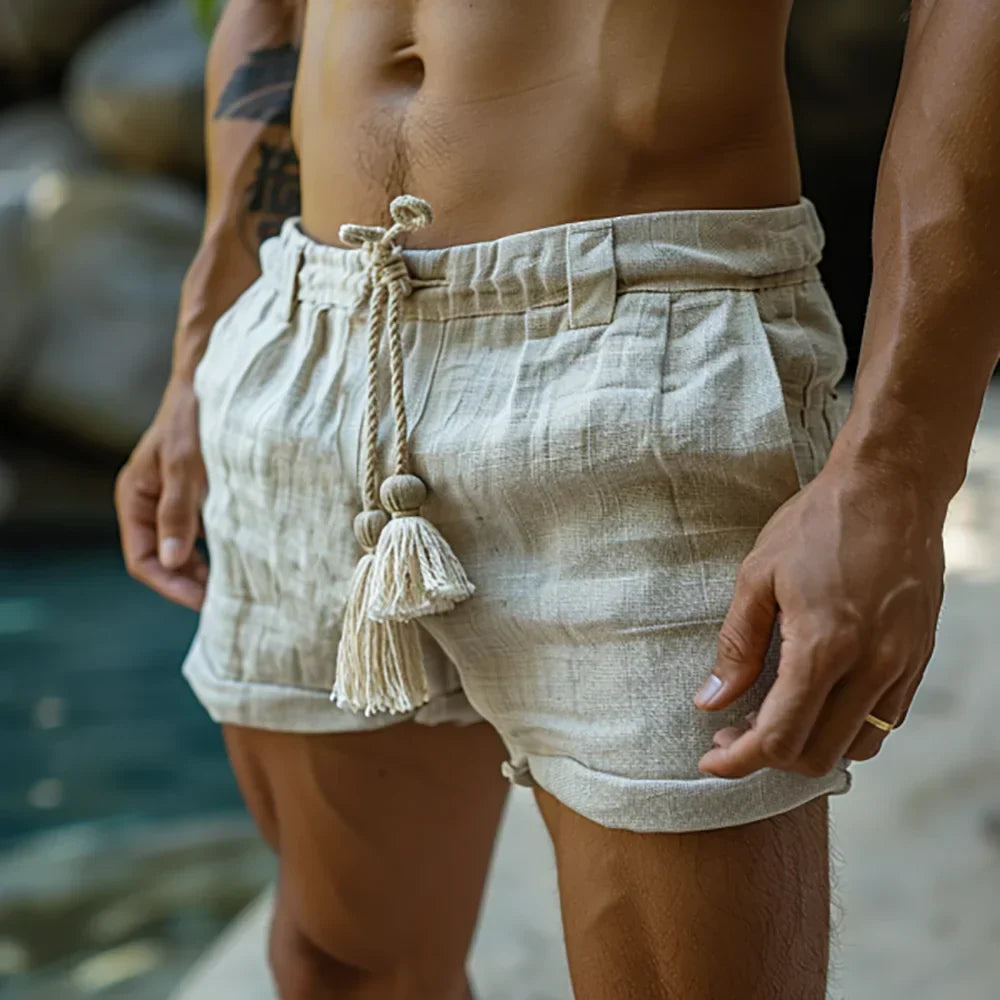 Luftige Leinen-Shorts mit Kordelzug für Herren – Mattis