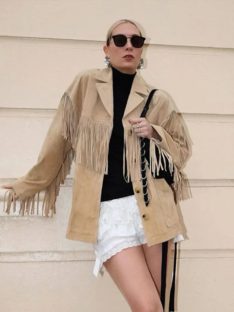 Dakota | Wildleder-Fransenjacke – Boho-Chic trifft auf Western-Style