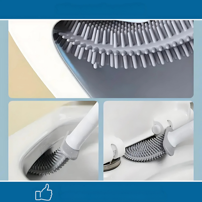 Silikon-Toilettenbürste mit Wandhalterung – Hygienische Toilettenbürste für müheloses Reinigen und schnelles Trocknen