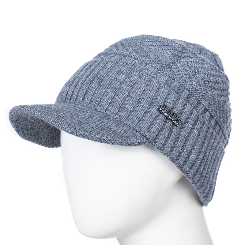 Avelena | Unisex Plüsch Fleecegefütterte Strickmütze