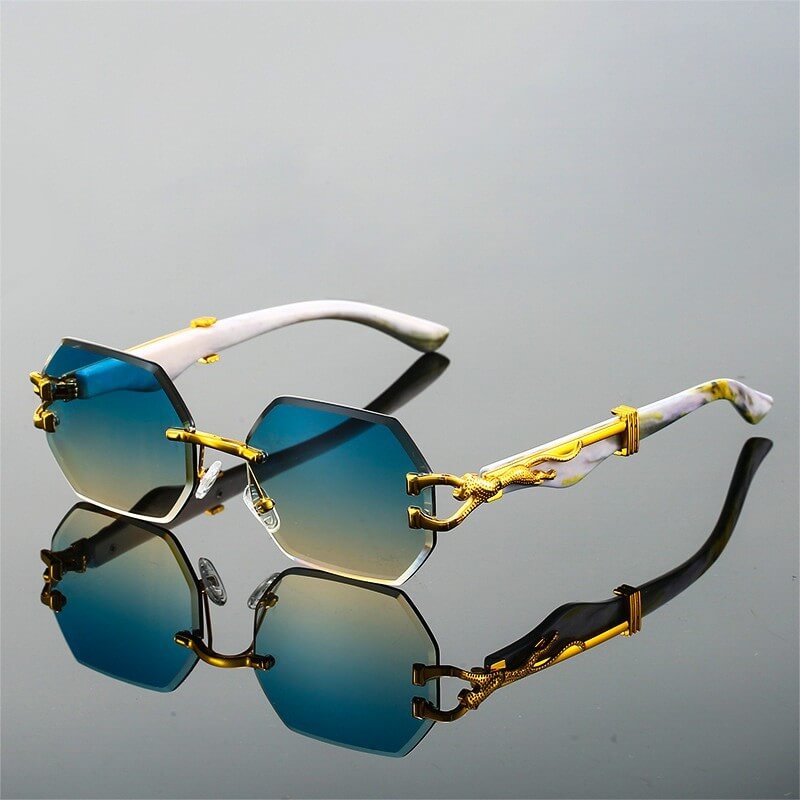 Rahmenlose Retro-Leopardenbrille