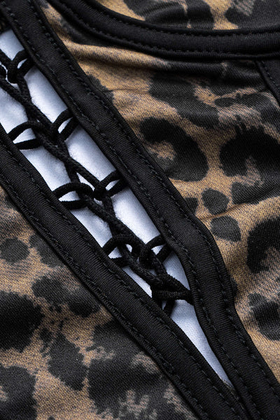 Irene | Korsett-Top mit Leopardenmuster & Schnürung