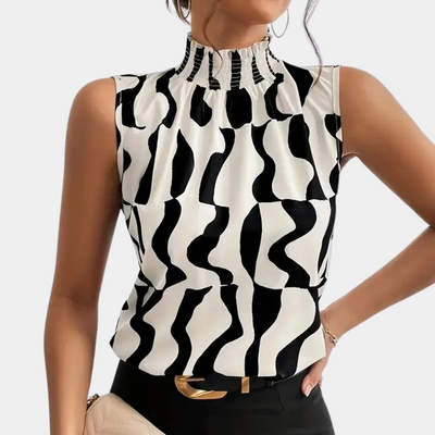 GABRIELLE | Anspruchsvolles T-Shirt mit hohem Kragen