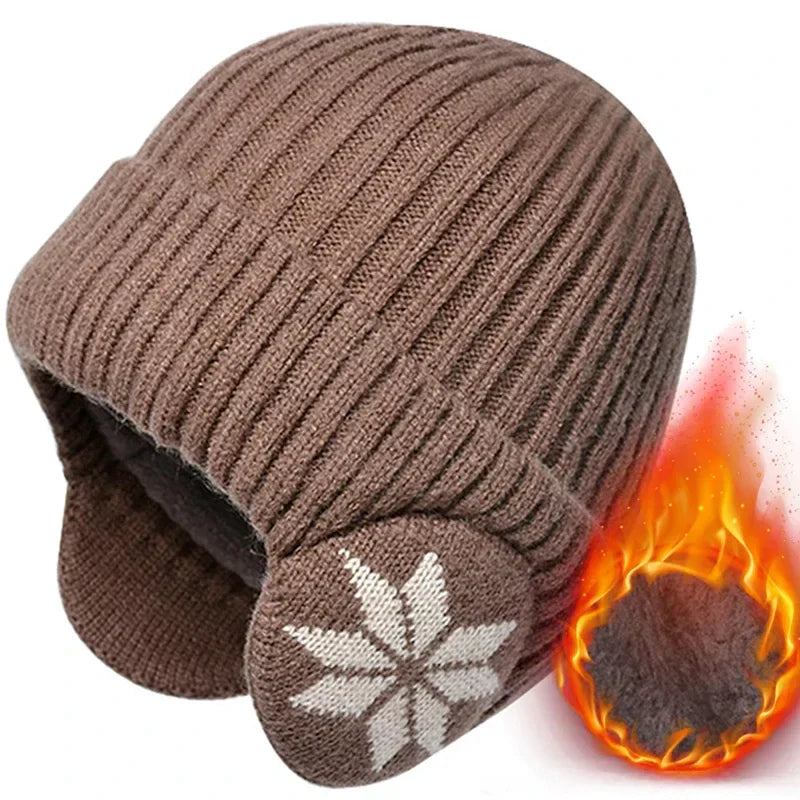 Avelena | Unisex Winter Plüsch Strickmütze - Kältebeständiger Wollhut