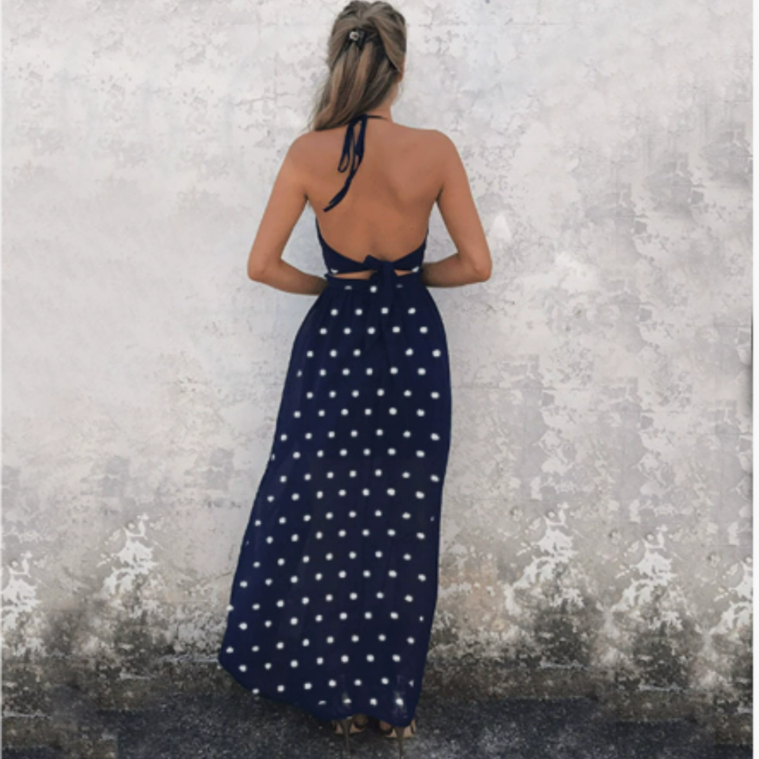 Damen Boho Ärmellos Blumendruck Kleid | Maxi