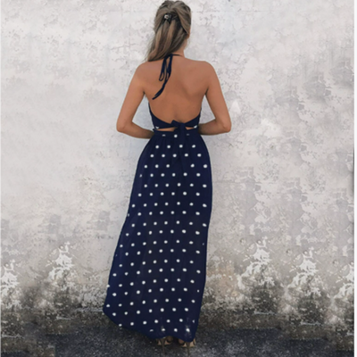 Damen Boho Ärmellos Blumendruck Kleid | Maxi