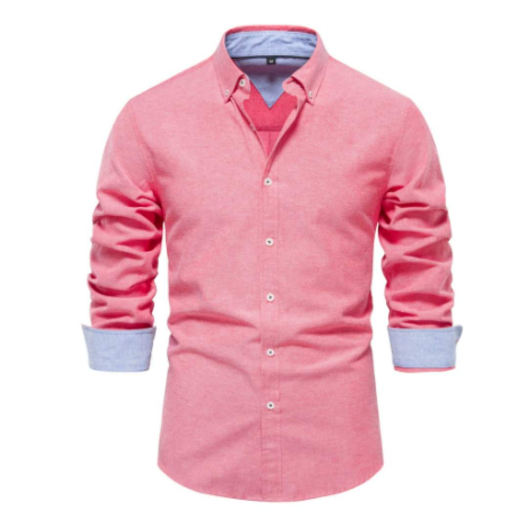 Herren Langarm Bequeme Hemd | Knopf Daunen