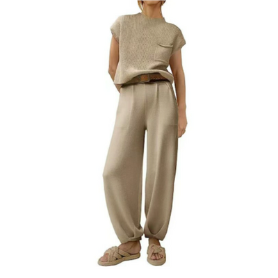 Damen Entspannte Zweiteilig Set | Weitem Bein
