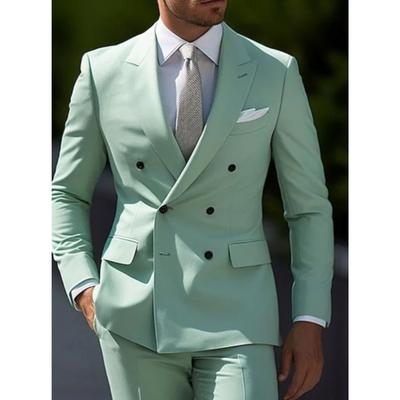 Herren Elegante Zweireihig Formell Hochzeitsgast Anzug Set | Zweiteiliges Set