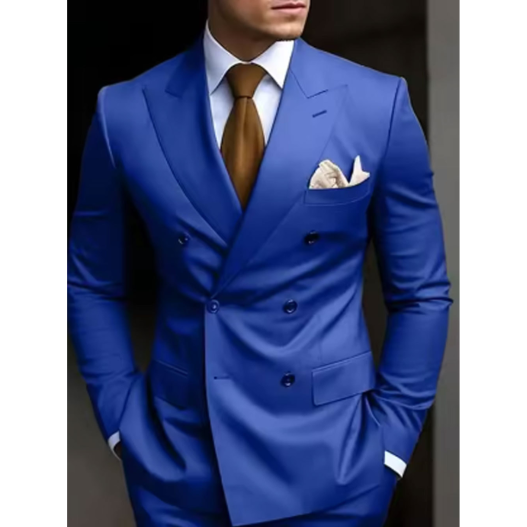 Herren Elegante Zweireihig Formell Hochzeitsgast Anzug Set | Zweiteiliges Set