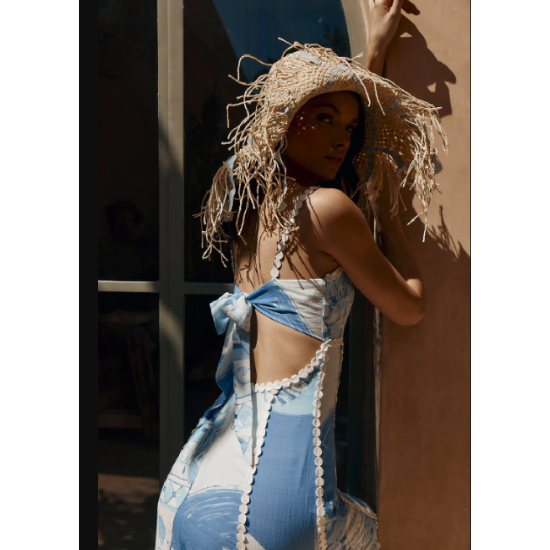 Damen Quadratischer Ausschnitt Patchwork Kleid | Maxi