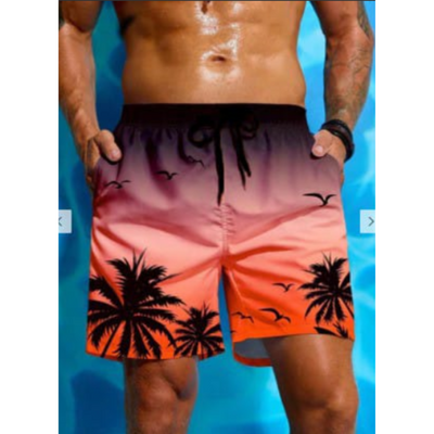 Badeshorts Mit Palmen Print Für Herren | Atmungsaktiv